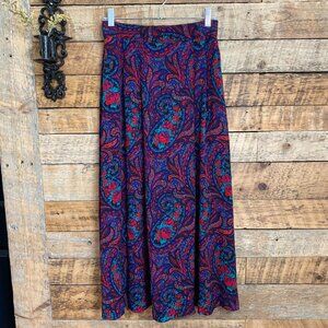 Vintage David Brooks Floral Paisley Skirt | Made in USA | Size S